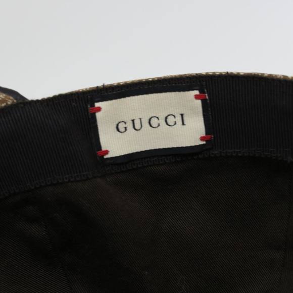 GUCCI GG Canvas Web Sherry Line Cap L Beige Red Green 200035 Auth ki2941 - Picture 8 of 10